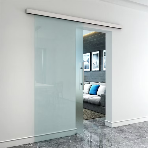 Barn-Style Frosted Glass Doors Barn-Style Frosted Glass Doors